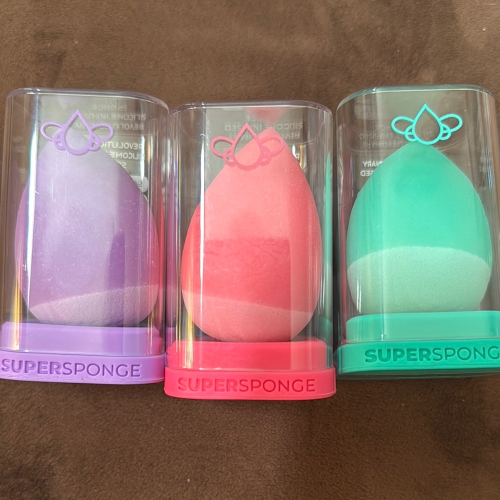 Makeup Sponge - Purple, Pink, Green